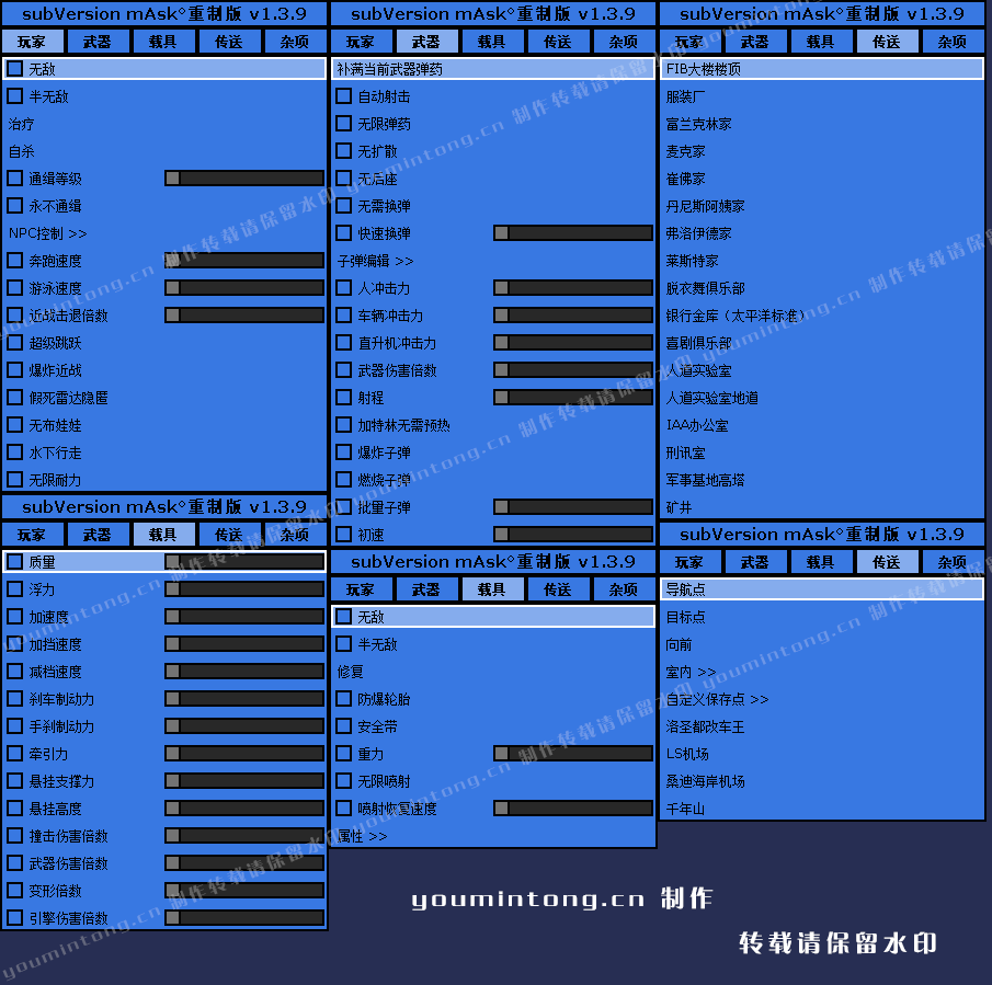 《侠盗猎车手5》GTA5单机 SubVersion修改器v1.60 小白一键启动版